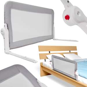 Gray bed rail barrier, Guimo safety bed rail barrier, 150cm, for toddlers and children, prevents falls from bed, easy to install, foldable, breathable mesh, safe and comfortable sleep - Babies & Toddler