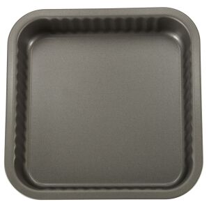 Quadratische Backform für Kuchen, Pizza und Aufläufe, 24cm, grau - Koch- & Backgeschirr