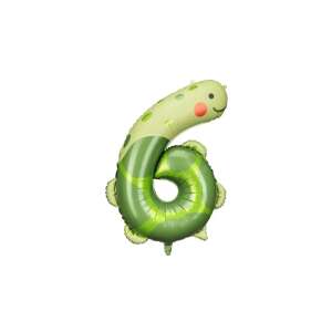 Fólia születésnapi léggömb "6" - Teknősbéka 75x96 cm