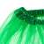 Close-up of the green elastic waistband of a tulle tutu skirt with satin trim