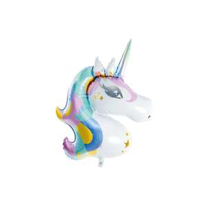 Unicorn foil balloon, 73cm x 90cm, white with colorful print - Balloon