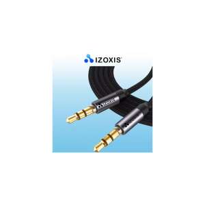 IZOXIS 3,5 mm AUX audio kábel, čierny, bez zamotania, pozlátené konektory - Káble a príslušenstvo