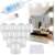 10 pack of white LED vanity lights with remote control, USB cable, and adhesive pads for mounting on a mirror