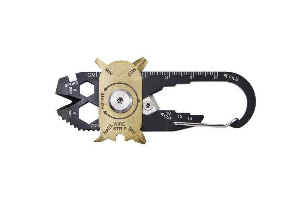 Breloc carabiner cuțit supraviețuire instrument multifuncțional 20 în 1