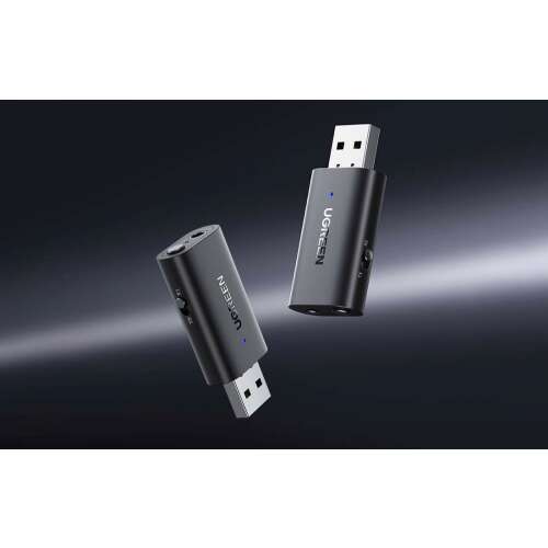 UGREEN CM523 Audio adapter, USB-A 3,5 mm-es csatlakozóra, Bluetooth 5.1 (fekete)