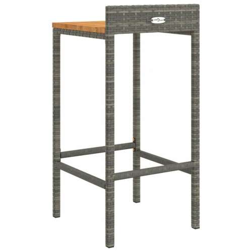 vidaXL Polyrattan Bárszék - 2 db - Szürke