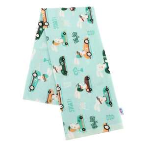 New Baby flanel baba takaró zöld és fehér versenyzős autó mintával, nyuszikkal - Textil pelenka