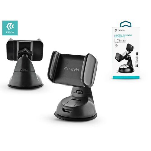 Devia Universal Suction Pad Car Mount V2 autós telefontartó 3,5-6 hüvelykes telefonokhoz, fekete