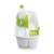ProfiMATE Cleaning Caddy, white with green handle, organizer for cleaning supplies, showing how to store bottles
