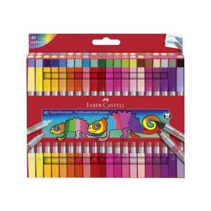 Faber-Castell 40 markere cu două capete, 40 culori vibrante, perfecte pentru desen, colorat și scris - Pixuri