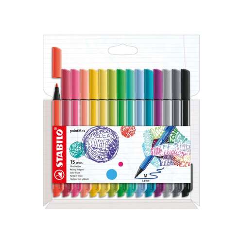 STABILO PointMax Filctoll - 15 db-os Szett - 0.8 mm