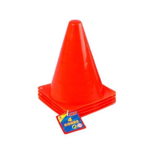Set of 4 orange traffic cones, perfect for training and practice