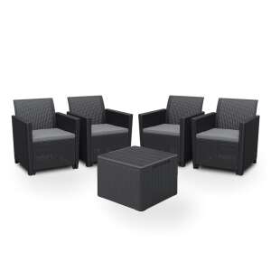 Claire II 4 személyes kerti bútor garnitúra grafit 60385516 - Zestaw ogrodowy