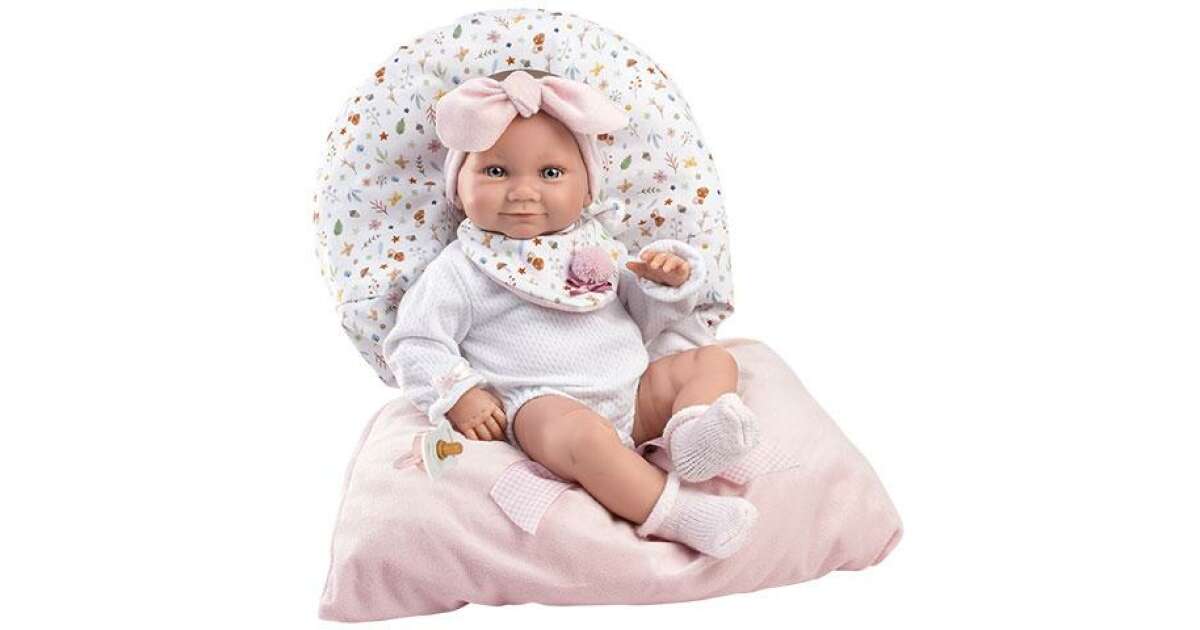 Llorens: 38cm newborn girl doll with pink sleeping bag