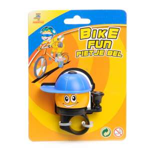 Dzwonek rowerowy Bike Fun ze śmieszną buźką i niebieskim daszkiem, dzwonek rowerowy, dzwonek na kierownicę - Akcesoria rowerowe