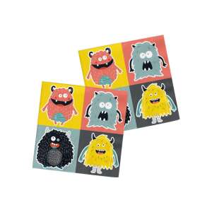 Monster Bash Servietten, 20er Pack, bunte Monster-Designs, perfekt für Kindergeburtstage - Servietten