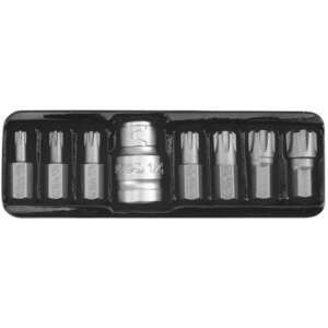 YATO 8 piece bit set for Ribe M5-M14 screws, 30mm length, 1/2 inch drive - Tool accessories