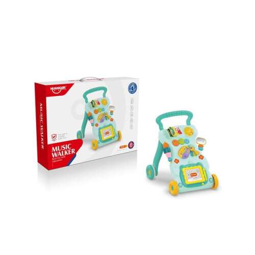 Zöld és sárga járássegítő zene és aktivitás központtal, Hunnger márka