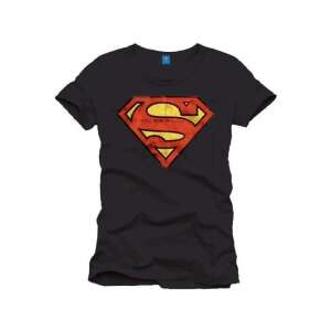 Superman Logo T-Shirt, schwarz, Herren Grösse M - Herrenbekleidung