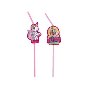 Filly Fairy rosa Trinkhalme mit Einhorn- und Pferde-Design, 8er Pack - Barzubehör
