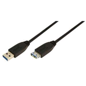 LogiLink USB 3.0 Hosszabbító kábel Type ATypeA, fekete 2m (CU0042) 60400030 