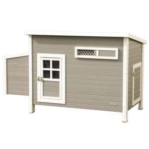 Kerbl ECO Barney tyúkól, szürke és fehér, elülső nézet - Baromfiól