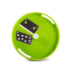 Green spiral vegetable slicer with stainless steel blades for julienne cuts - Handheld slicer