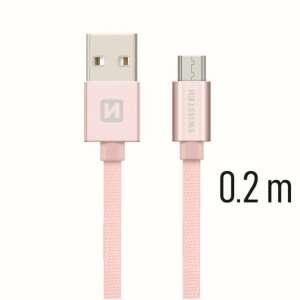Swissten USB-ről Micro USB-re adat- és töltőkábel, rozé arany, 0,2 m - Swissten