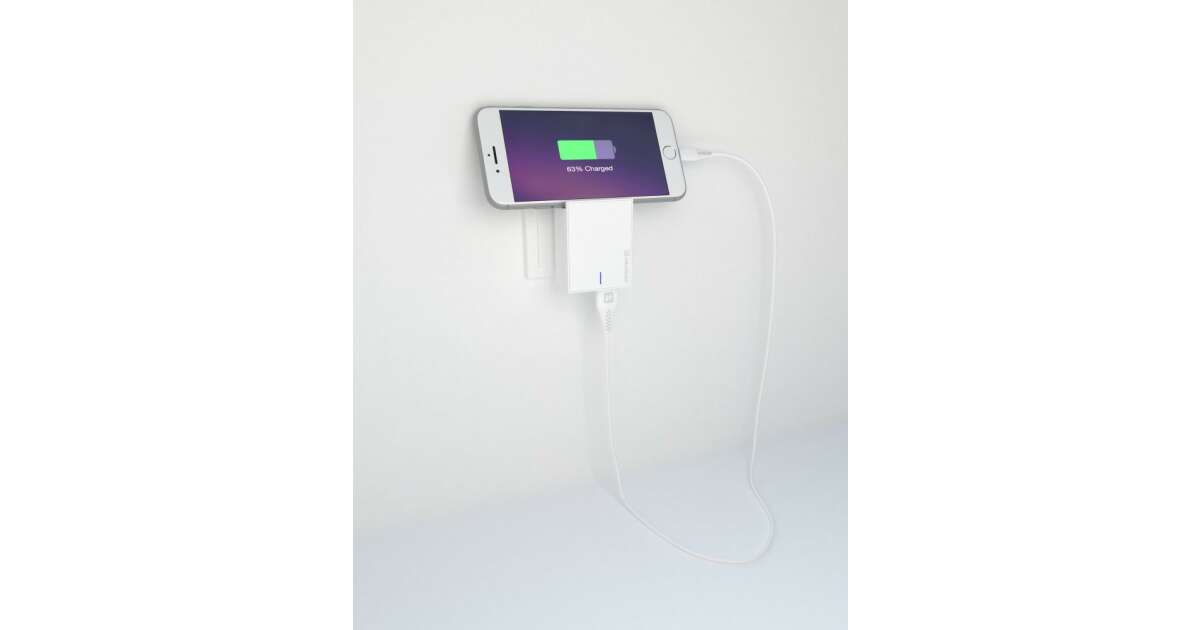 Swissten - AC Fast Charger Adapter, Smart IC, 2 USB Ports, 3A, White + Type-C Cable 107519884