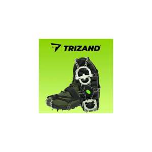 Trizand crampons for shoes, size M, black and silver, 12 spikes per crampon - Trizand
