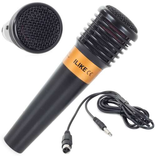 Black wired karaoke microphone with cable, Ilike brand