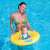 Baby in Yellow Baby Seat Inflatable Swim Ring in Pool