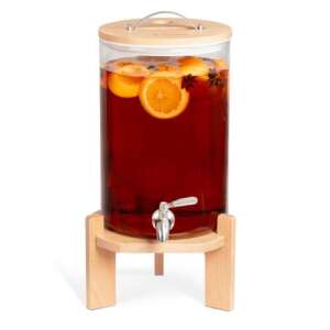 Navaris 7L sklenen dávkovač nápojov s kohútikom a stojanom, hnedý - Dávkovače nápojov