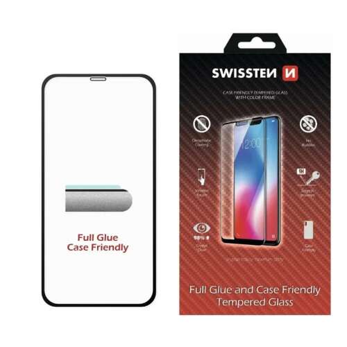 Swissten - caz prietenos film 3D complet pentru iPhone 14 Pro Max negru 80726880