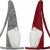 Distant view of two Christmas gnomes, grey and red