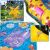 Details of inflatable splash pad: starfish sprinkler, crab design, hose connection