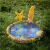 Inflatable splash pad with starfish and seahorse sprinklers in use