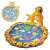 Yellow inflatable splash pad with seahorse and starfish, 96x55cm