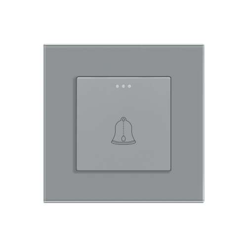 LUXION mechanikus csengőgomb üvegkerettel, elülső nézet