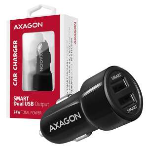 Auto nabíjačka Axagon PWC-5V5 s dvoma USB portami, 24W celkový výkon, čierna - AXAGON