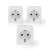 Nedis SmartLife Smart Plug z monitorem mocy, 3 sztuki, biały