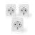 Nedis SmartLife Smart Plug z monitorem mocy, 3 sztuki, biały