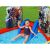 Child sliding down the slide in Bestway Spider-Man inflatable pool