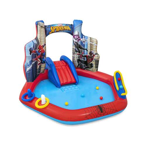 Bestway Marvel Spider-Man centru de joacă gonflabil cu tobogan, piscină și jucării