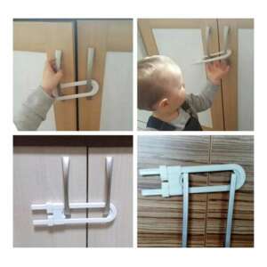 3 darab Zola gyerekzár, fiókhoz, műanyag, 18x4.3 cm, fehér 