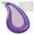 Purple eggplant shaped inflatable pool float with mesh back, 240cm long