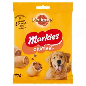 Pedigree Markies Original kutya jutalomfalatok, 150g-os csomag ropogós kekszekből hústöltelékkel, kutya jutalomfalatok képzéshez és jutalmazáshoz - Kutya jutalomfalat
