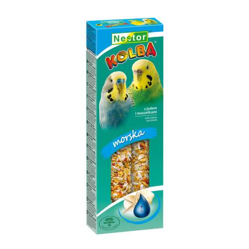 Nestor Kolba Stick jód és kagylóhéjjal hullámospapagájnak, 2 db, 85g