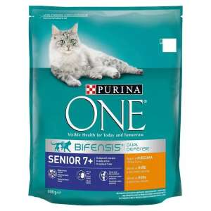 Purina ONE Senior 7+ száraz macskaeledel, csirke és teljes kiőrlésű gabonák, 800g-os csomag - One