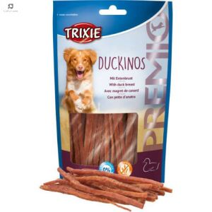 Trixie Premio Duckinos recompense pentru câini, pachet de 80g de gustări cu piept de rață pentru câini - Trixie Momeală pentru recompensarea câinilor